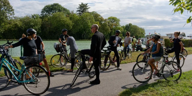 sortie vélo avec les musiciens de l'orchestre de l'opéra de Reims